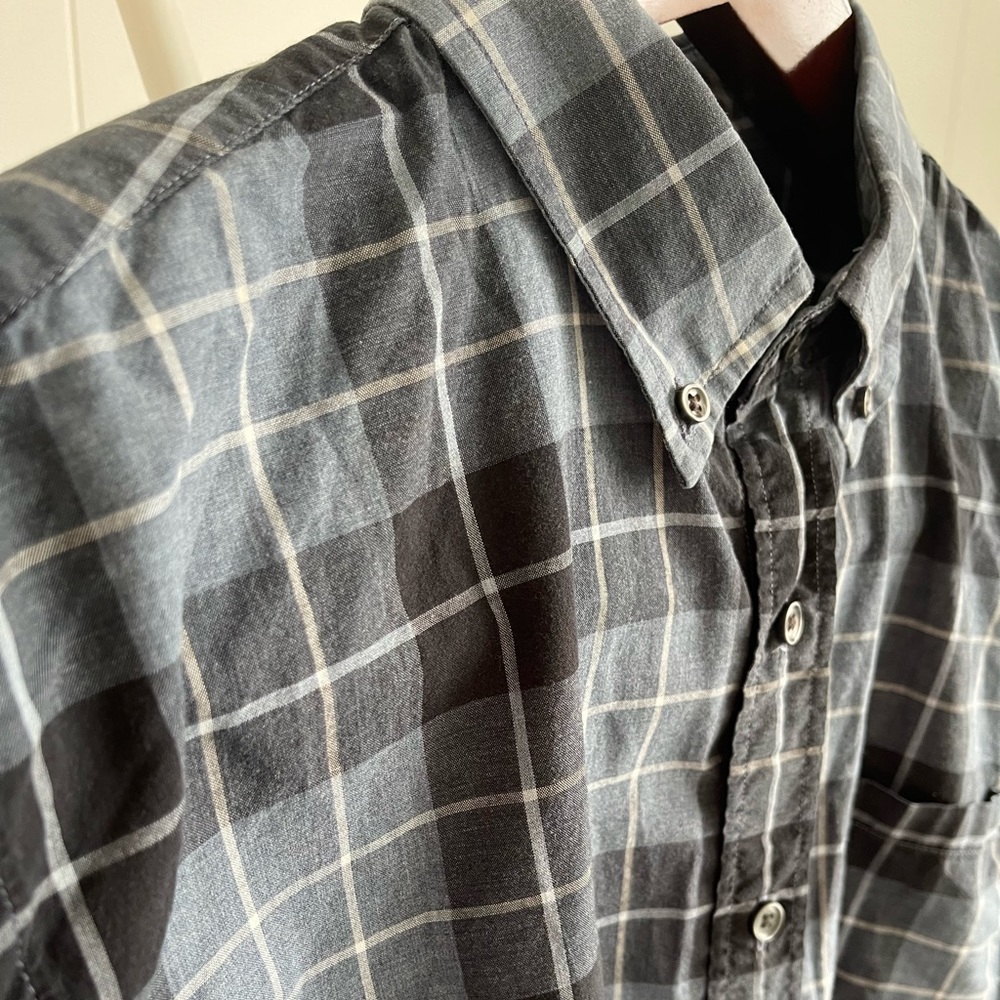 JCrew Mens Blue and White Plaid Shirt Size Large - Picture 5 of 7